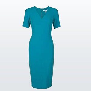 Diane Von Furstenberg Teal V-neck Carpe Teal Dress